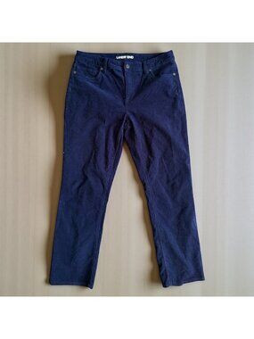 LANDS END Navy Blue Corduroy Straight Leg Pants Size 12 P